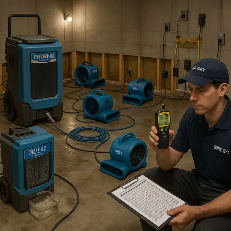 Structural Drying and Dehumidification process in Cabazon, CA